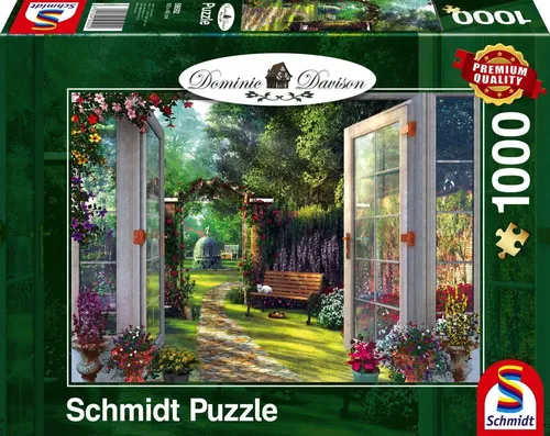 Schmidt Spiele Puzzle Dominic Davison Blick in den verwunschenen Garten 59592, 1000 Puzzleteile