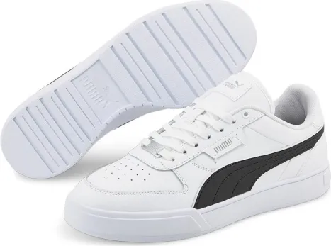 PUMA Damen Carina 2.0 Sneaker - Stilvoll in Weiß, Schwarz und Silber - Damen-Sneaker aus hochwertigem Leder mit perforiertem Blatt, ideal für lässige Outfits und täglichen Komfort.