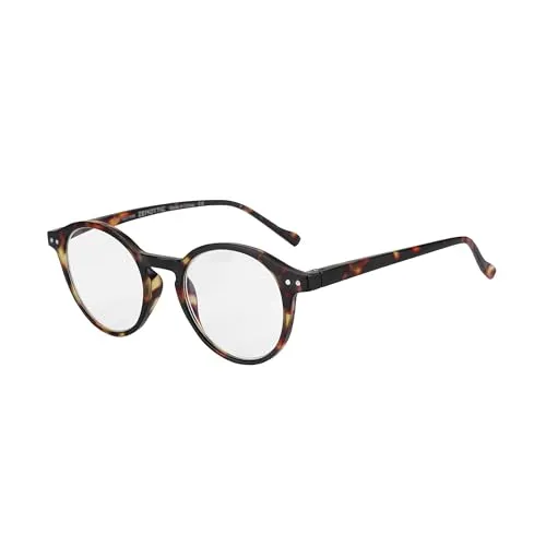 ZENOTTIC Blaue Licht Blockieren Lesebrille, Anti Schwindlig Glasses Damen und Herren Leicht Rundrahmen Retro Brillen (+1.50, SCHILDKRÖTE)