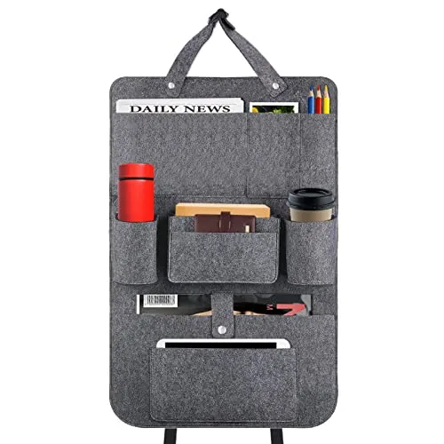XPOOP Autositz Organizer, Auto Organizer Filz, Rücksitz Organizer Filz, Rückenlehnenschutz Auto Kinder, Auto Organizer, Rückenlehnenschutz Multi Staumöglichkeiten, AutoRückenlehnenschutz Kinder