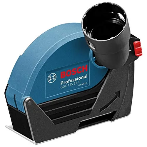 Bosch Absaughaube GDE 125 EA-S für Winkelschleifer - Schleifmaschinen, ermöglicht staubfreies Arbeiten mit einem drehbaren Absaugstutzen für präzise Schnitte bis 60mm Tiefe.