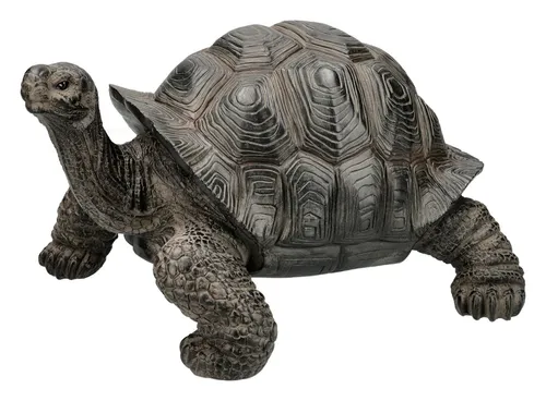 Figuren Shop GmbH Gartenfigur Schildkröte – Wetterfeste Dekofigur für Garten und Balkon - Naturgetreue Schildkröte aus hochwertigem Polyresin, handbemalt und wetterbeständig. Mit 28 cm Breite ein charmantes Highlight für Garten, Terrasse oder Balkon.