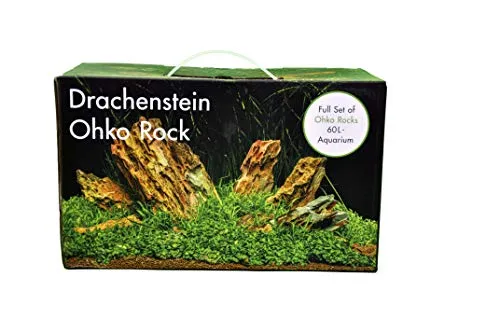AQUADECOR Deko-Set Drachenstein 60 - Aquariensteine mit 9 einzigartigen Steinen in verschiedenen Größen (6-16 cm) für eine beeindruckende Unterwasserlandschaft.