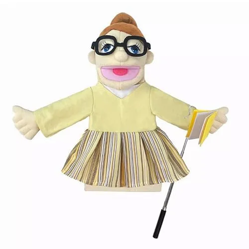 LOMTRATS Theater-Handpuppen für Kinder,inklusive Lehrer,Polizist,Bauer,Pirat,Detektiv usw.mit beweglichen offenen Mündern,perfekt zum Geschichtenerzählen,Unterrichten,als Festgeschenk,1 Stück