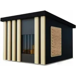 Chill Katzenhaus 56x47cm - Winterfest & Isoliert - Katzenschlafplatz aus hochwertigem Kiefernholz, ideal für draußen. Schützt vor Kälte und Nässe dank 2 cm Styropor-Isolierung und wasserfestem Boden.