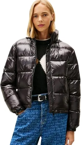 Tommy Jeans Damen Tjw Pckbl Hd ESS Pffr Shiny EXT Dw0Dw22039 daunendecke, Black (Black), M