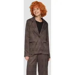 QS Jackenblazer Indoor-Blazer Karierter Blazer aus Viskosemix braun|bunt S (36)