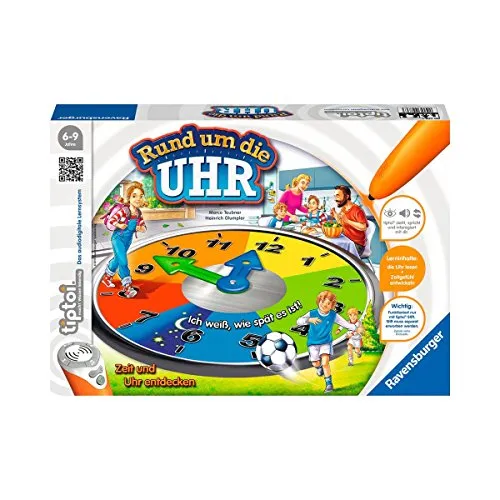 Ravensburger tiptoi Spiele (736 Rund um die Uhr) - Gesellschaftsspiel für 1-4 Spieler ab 3 Jahren, vermittelt spielerisch Wetterwissen mit vielen Liedern und authentischen Geräuschen.