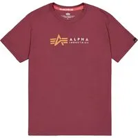 Alpha Industries Men - T-Shirt ALPHA INDUSTRIES - Herren-Shirt in burgundy aus 100% Baumwolle, ideal für warme Tage. Stilvolles Design mit urbanem Charme und hoher Bewegungsfreiheit im Regular Fit.