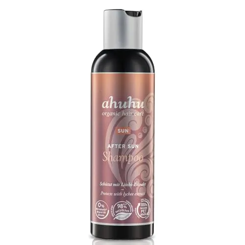 ahuhu SUN After Sun Shampoo (200ml) - Mildes Pflegeshampoo mit Bio-Kokoswasser und Litschi-Extrakt zum Schutz vor Chlor-, Salz- und Sonnencremerückständen, vegan