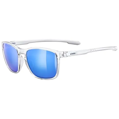 Uvex LGL 52 Sportbrille - Clear Mirror Blue - Sportbrille mit 100% UVA-, UVB- und UVC-Schutz sowie verspiegelten Gläsern, die infrarote Strahlung reflektieren. Ideal für Alltag und Freizeit, mit trendigen Farbkombinationen für einen modischen Look.