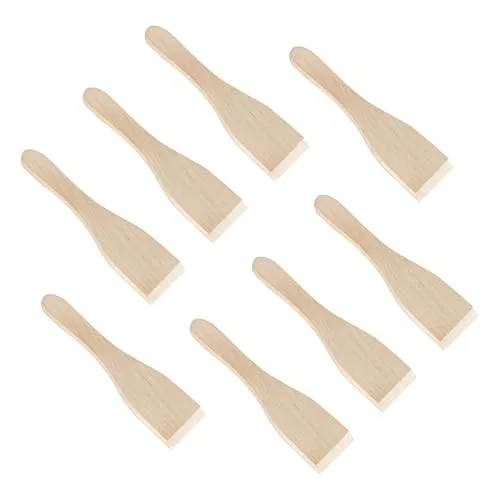 Kosmosta Holz-Raclette-Spatel, Mini-Kratzern aus Naturholz für Käsepfannen, Kratzfest, Sicher für Antihaft-Pfannen, Raclette-Grills, Fondue & Kleine Kochutensilien (8er-Pack)