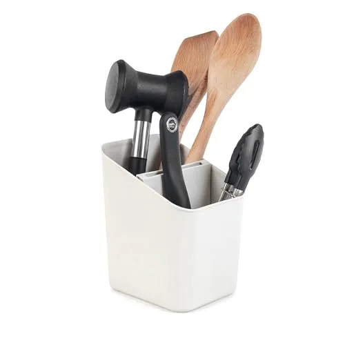 KADAX Abtropfständer für Besteck, Abtropfkorb für Küche, Besteckkorb, Abflusshalter, Besteck-Organizer, Ständer zum Abtropfen von Besteck, Abflussbox (Weiß)