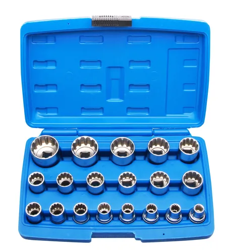 Steckschlüssel Satz 1/2 Zoll 8-32 mm Vielzahn Nüsse Torx Stecknüsse 19 tlg.