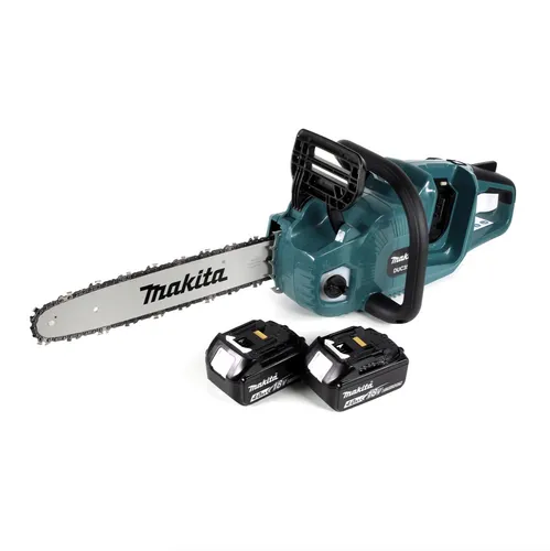 Makita DUC 355 M2 Akku Kettensäge 36V - Leistungsstarke Brushless Technologie - Sägen - Die Makita DUC 355 M2 bietet kabellose Freiheit mit 36V Leistung und 35 cm Schnittlänge, ideal für präzise Schnitte und effizientes Arbeiten.