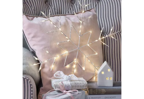 Lights4fun LED-Dekofigur Osby Schneeflocke für festliche Fensterdeko