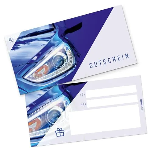 itenga Geschenkgutschein Auto Führerschein Karte zum Ausfüllen I Geschenkkarte I Gutschein I 21x 10,5cm I Postkarte zum Ausfüllen