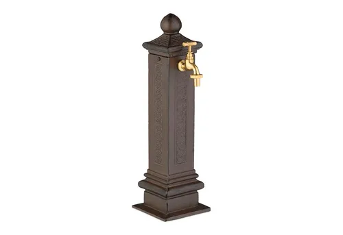 Antiker Standbrunnen Brunnensäule - Zierbrunnen für Garten - Eleganter freistehender Zierbrunnen im Antik-Stil, aus robustem Aluminium und Stahl, ideal für Garten oder Terrasse, Höhe 47 cm.