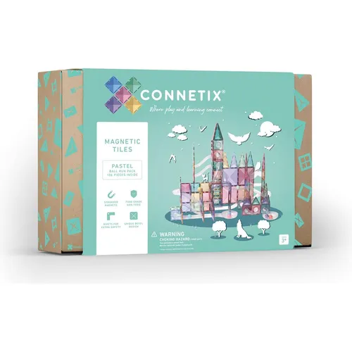 CONNETIX Magnetische Fliesen Pastell Ball Run Packen, 106 Stück
