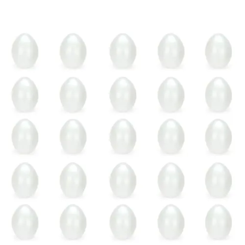 NaDeco Kunststoffeier weiß 25 Stück Länge ca. 60 mm Ostereier zum Basteln, Bemalen und Bekleben Plastik Eier Dekoeier Osterdeko Osterdekoration Dekoration für Ostern