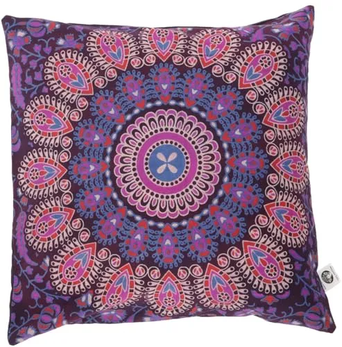 GURU SHOP Boho Kissenhülle Mandala, Bedrucktes Folklore Kissen - Plum/pink, Baumwolle, 40x40x0 cm