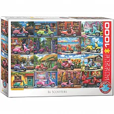 eurographics Puzzle - 16 Motorroller von Chris Bigelow - 1000 Teile 301164