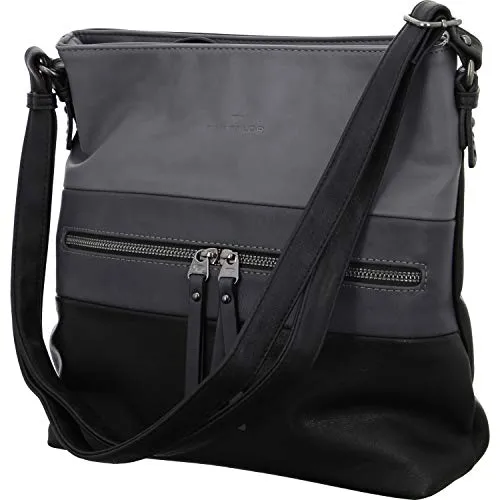 TOM TAILOR Ellen Damen Umhängetasche Crossbody Bag Groß Schwarz - Umhängetaschen: Große Umhängetasche mit mehreren Fächern für optimale Organisation und einem leichten Design von nur 340 g.