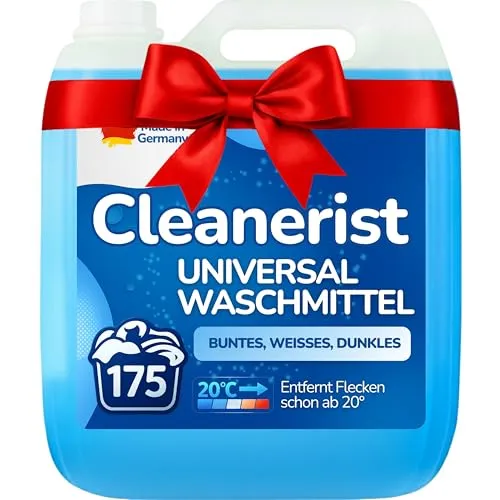 Cleanerist - Universal Waschmittel flüssig für 175 Wäschen - 5l Flüssigwaschmittel Konzentrat für bunte, helle & dunkle Wäsche - XXL Vollwaschmittel mit Frischeduft für 20-95°C – statt Pods, Pulver