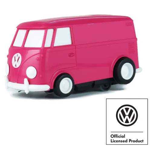Stokyo Record Runner Magenta - Tragbarer Plattenspieler im VW-Bus Design - Plattenspieler im kompakten VW-Bus Design, handgefertigt in Japan, ideal für Vinyl-Liebhaber und DJs. Mit 90 Minuten Batterielaufzeit und automatischer Stoppfunktion.