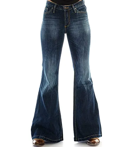 COMYCOM Damen Jeans mit Schlag Star Burn 38/30 - Stylische Damen Schlaghose im Used Look, ideal für Festivals oder Partys. Diese Hüfthose zaubert eine tolle Silhouette und setzt dein Bohemian Outfit perfekt in Szene.
