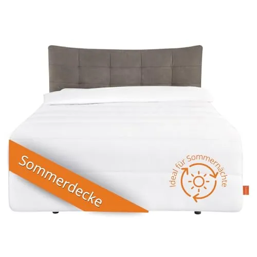 sleepling Energiespardecke 155x220 - Leichte Sommerbettdecke aus 100% Mikrofaser, ideal für warme Nächte. Allergikerfreundlich, waschbar bis 60 Grad und mit nur 520 g Füllgewicht für optimalen Schlafkomfort.