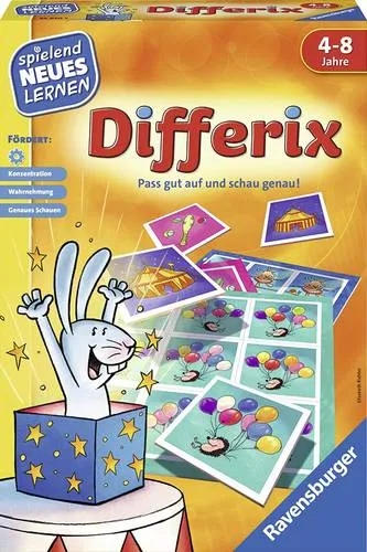 Ravensburger 24930 - Differix Lernspiel für Kinder 4-8 Jahre, fördert Konzentration und Wahrnehmung, ideal für 1-4 Spieler