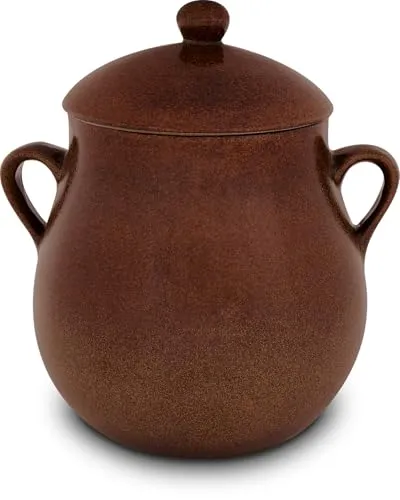 KERAZO Einmachglas 3L Rumtopf - Keramiktopf mit Henkel und Deckel - Frischhaltedosen - Ideal zum Einlegen von Früchten für hausgemachte Liköre, 3L Fassungsvermögen für optimale Aromen und lange Haltbarkeit.