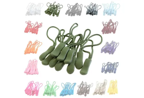 maDDma Reißverschluss 10 Zipperschlaufen Reißverschlussanhänger Verlängerung Farbwahl, khaki