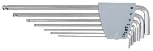 KS Tools 964.0515 Innen-Sechskant Winkelschraubendreher-Set - Winkelstiftschlüssel Set mit extra langen, kugelkopf-Design, ideal für schwer zugängliche Schrauben und extrem korrosionsbeständig – perfekt für Profis und Heimwerker.