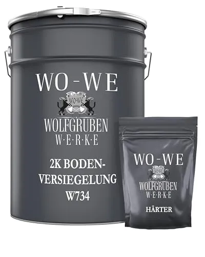 WO-WE 2K Epoxidharz Bodenversiegelung W734 - Bodenbeschichtung für Innen und Außen, ideal für Garagen und Werkstätten. Hervorragende chemische Widerstandsfähigkeit und schnelle Aushärtung.