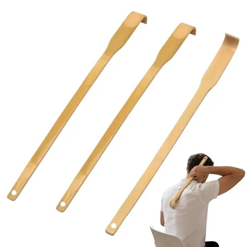 DASHUI 3 Stück 41.5cm Rückenkratzer Holz, Langer Griff Bambus Rückenkratzer