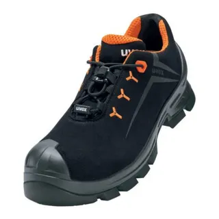 uvex 2 MACSOLE® Halbschuhe S3 schwarz, orange Weite 12 Gr. 47 - Arbeitsschuhe mit S3-Schutzklasse, hervorragende Dämpfung und atmungsaktives Design für maximalen Tragekomfort im Arbeitsalltag. Ideal bei schwierigen Bodenverhältnissen.