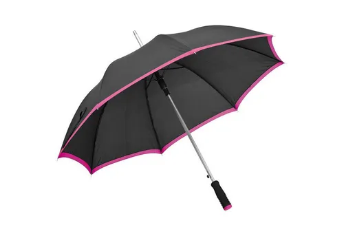 Macma Stockregenschirm Eleganter Automatik-Regenschirm / mit Softgriff / Farbe: schwarz-pink