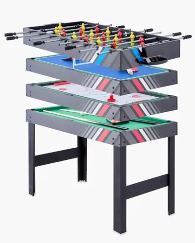 VEVOR 4-in-1 Airhockey Tisch - Airhockey Tisch mit Tischtennis und Tischfußball, ideal für Spielzimmer mit manuellem Scorer und komplettem Zubehör, perfekt als Geschenk!