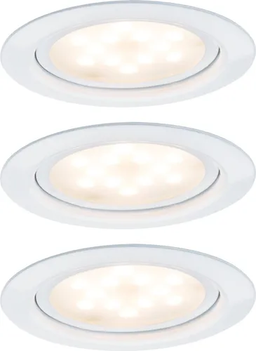 Paulmann 935.54 Einbauleuchte - Metall, Integriert, Weiß - Unterschrank Beleuchtung mit 3 superflachen LED-Leuchten, ideal für geringe Hohlräume, und spart bis zu 80% Strom.