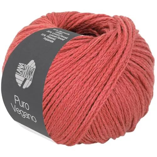 LANA GROSSA Puro Vegano | Kettgarnkonstruktion ohne tierische Fasern | Handstrickgarn aus 65% Baumwolle, 20% Lyocell (Tencel) & 15% Polyamid | 50g Wolle zum Stricken & Häkeln | 90m Garn FB 5