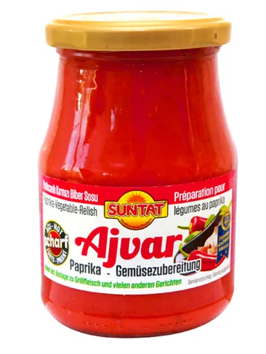 SUNTAT Ajvar scharf Paprikazubereitung Gemüsezubereitung 340 g