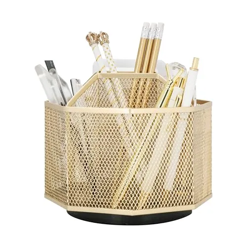 Exerz Schreibtisch-Organizer/Schreibtisch-Organizer/Stiftehalter/Multifunktionaler Organizer (Golden)