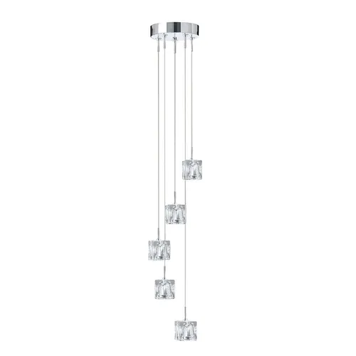 Ice Cube LED Pendelleuchte 5x3W Kaskade - Lampen mit 5-flammigem Design, dimmbar und energieeffizient. Ideal für stilvolle Flure und Treppendecken – sparen Sie bis zu 85% Energie!