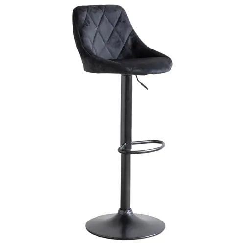 Barhocker ROBIN aus schwarzem Samt