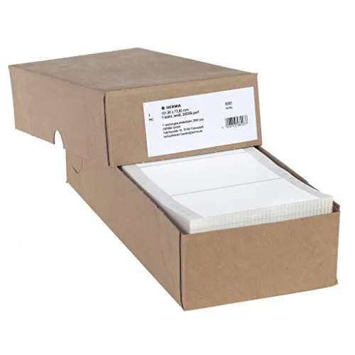 HERMA Computer-Endlosetiketten 8203 - 2.000 Stück, selbstklebend und ideal für professionelle Etikettierung in Weiß 101,6 x 73,8 mm