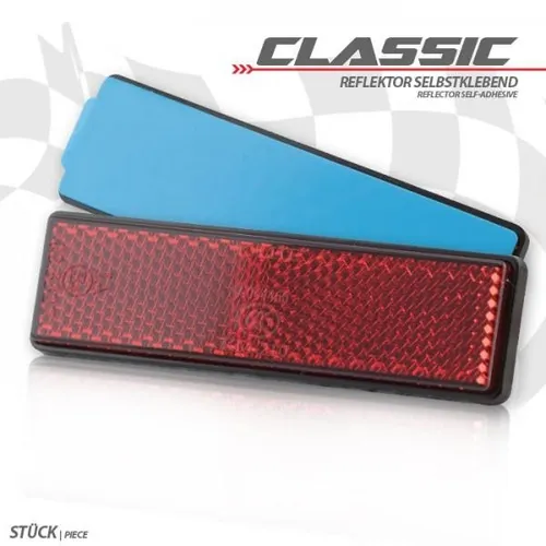 Reflektor rechteckig selbstklebend E-geprüft Rückstrahler Katzenauge 94x27,5mm