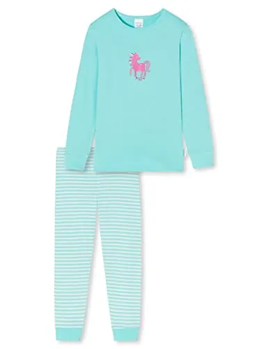 Schiesser Mädchen Schlafanzug Set Pyjama Lang - 100% Organic Bio Baumwolle - Schlafanzüge für Mädchen, aus 100% Organic Cotton, mit süßem Pferdchen-Motiv und softem Bund für höchsten Komfort beim Träumen.