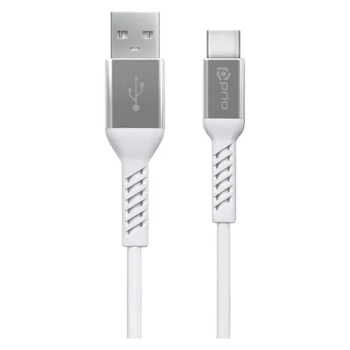 prio Lade- und Datenkabel USB C auf USB A 2,0 m weiss (2 m, USB 2.0) (PCA-1410)